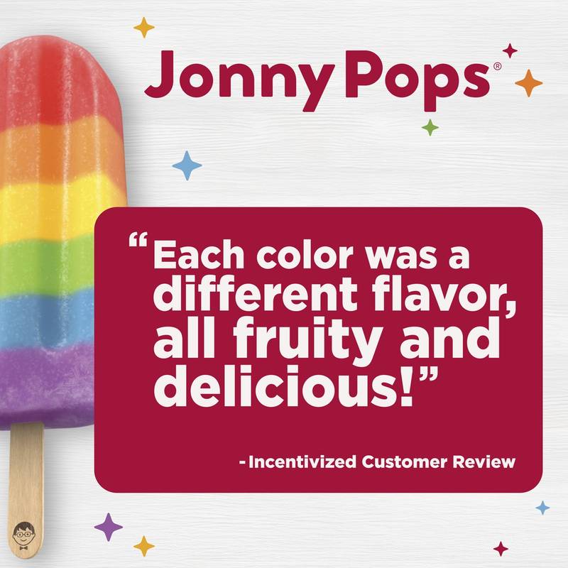 JonnyPops Organic Rainbow Fruit Stacks Water Pops 8ct