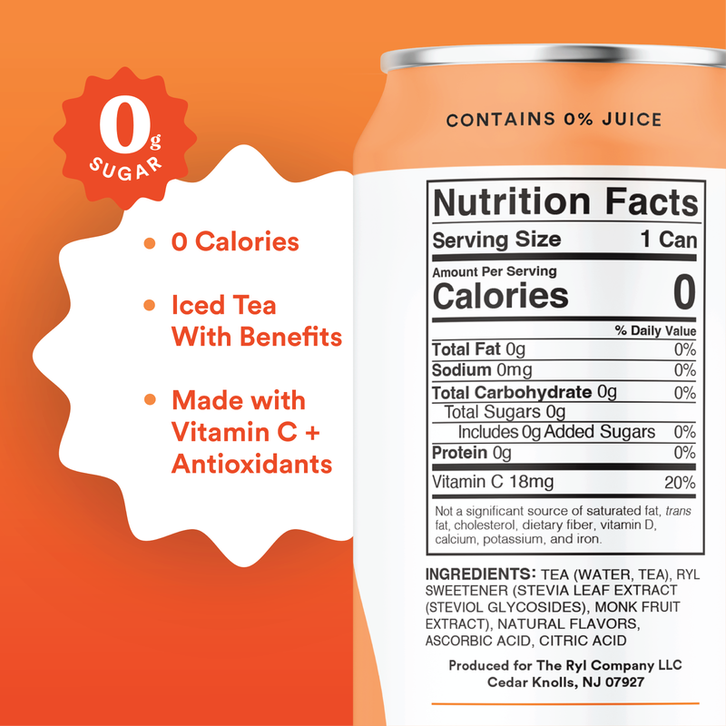 Ryl Peach Tea 16oz Can