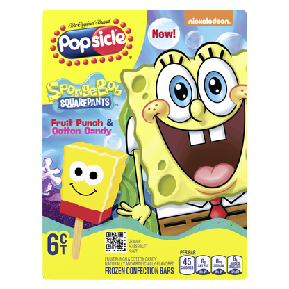 Popsicle Spongebob Squarepants Pops 6ct