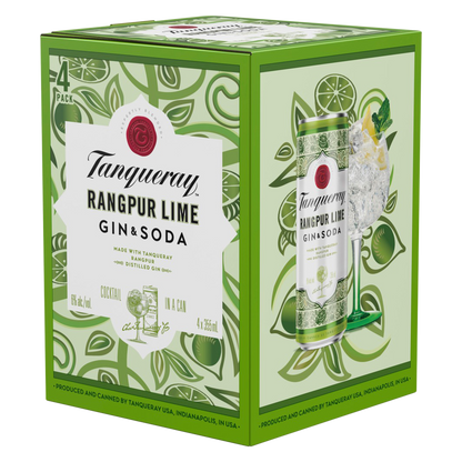 Tanqueray Rangpur Lime Gin & Soda 4pk 12oz Cans 6% ABV