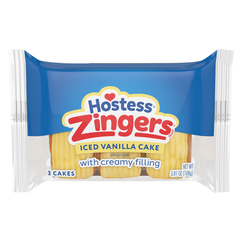 Hostess Iced Vanilla Artificially Flavored Zingers Single Serve 3.81oz