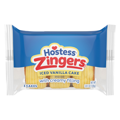 Hostess Iced Vanilla Artificially Flavored Zingers Single Serve 3.81oz