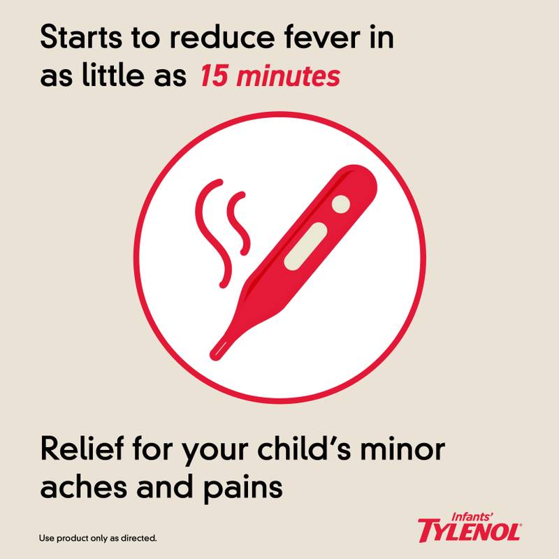 Infants' Tylenol Pain & Fever Reducer Liquid Acetaminophen Dye-Free Cherry 2 oz
