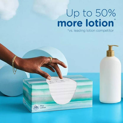 Puffs Plus Lotion 4ct Facial Tissues, Family Boxes, 124 Tissues per box
