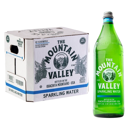 Mountain Valley Sparkling Water 12pk 1L Glass Bottle- XL