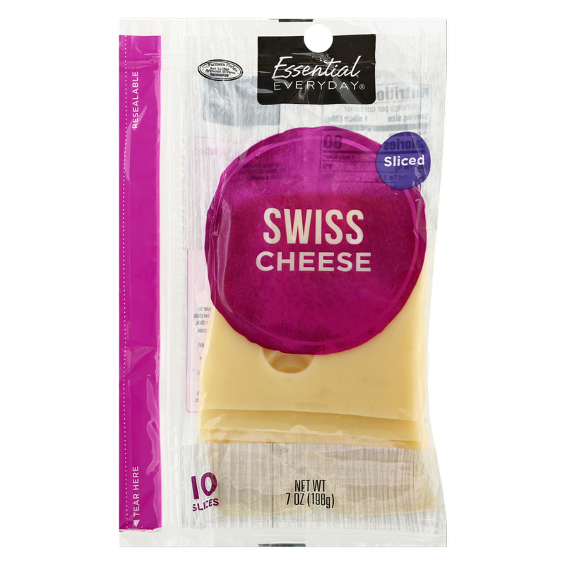Essential Everyday Sliced Swiss Cheese 7oz