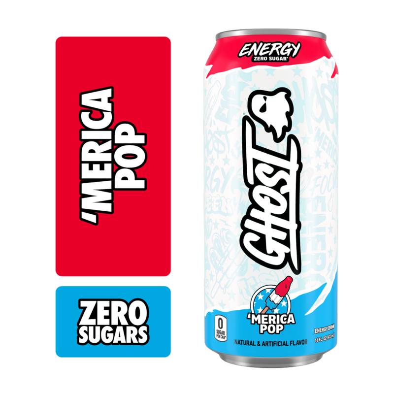 GHOST Energy Zero Sugar 'Merica Pop 16oz Can