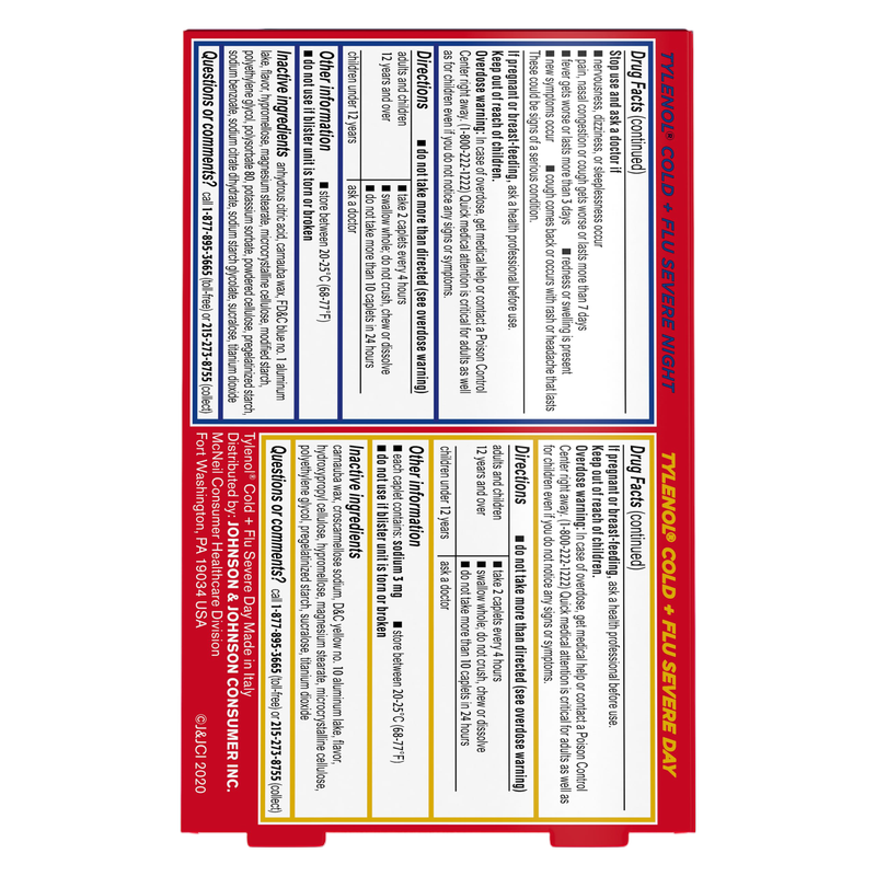 Tylenol Severe Cold + Flu Day & Night Caplets 24ct