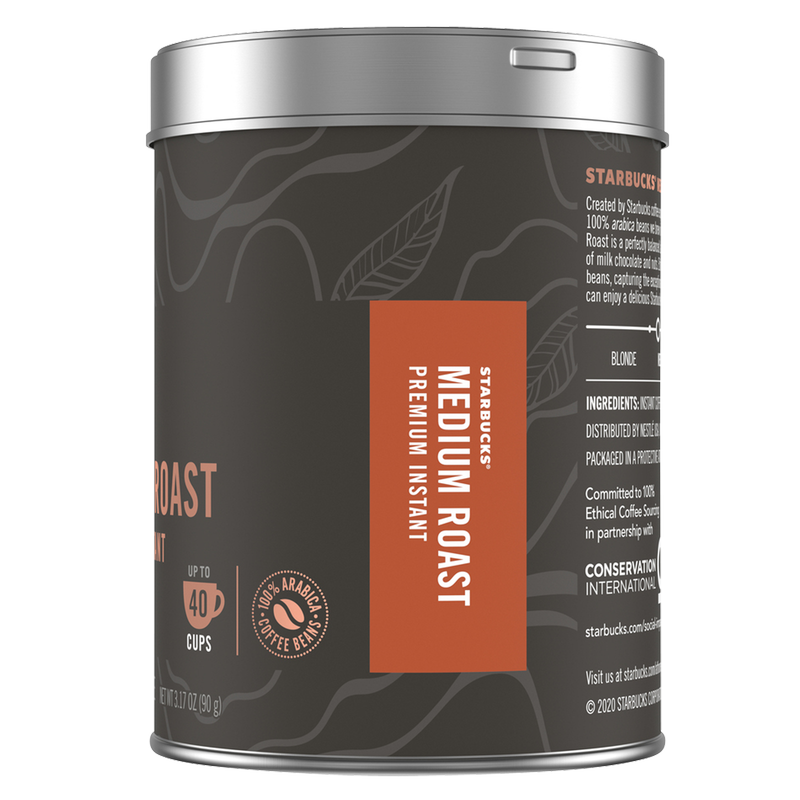 Starbucks Premium Instant Medium Roast 3.17oz Can - Starbucks – BevMo! Starbucks Premium Instant Medium Roast 3.17oz Can - Starbucks – BevMo!