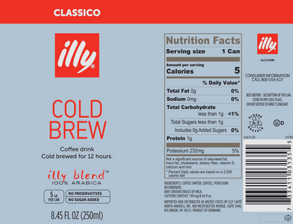 Illy Classico Cold Brew 8.5oz Can