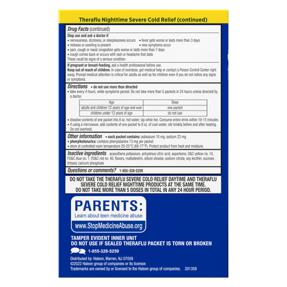Theraflu Green Tea & Honey Lemon Multi-Symptom Severe Cold Relief Powder 12ct