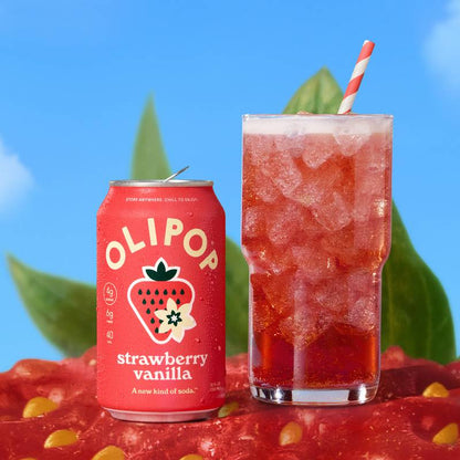 Olipop Strawberry Vanilla 12oz Can Shelf Stable