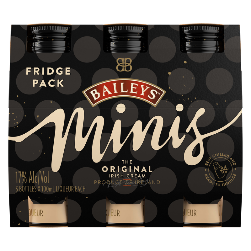 Baileys Minis The Original Irish Cream Liqueur, 100 mL (3 Pack)