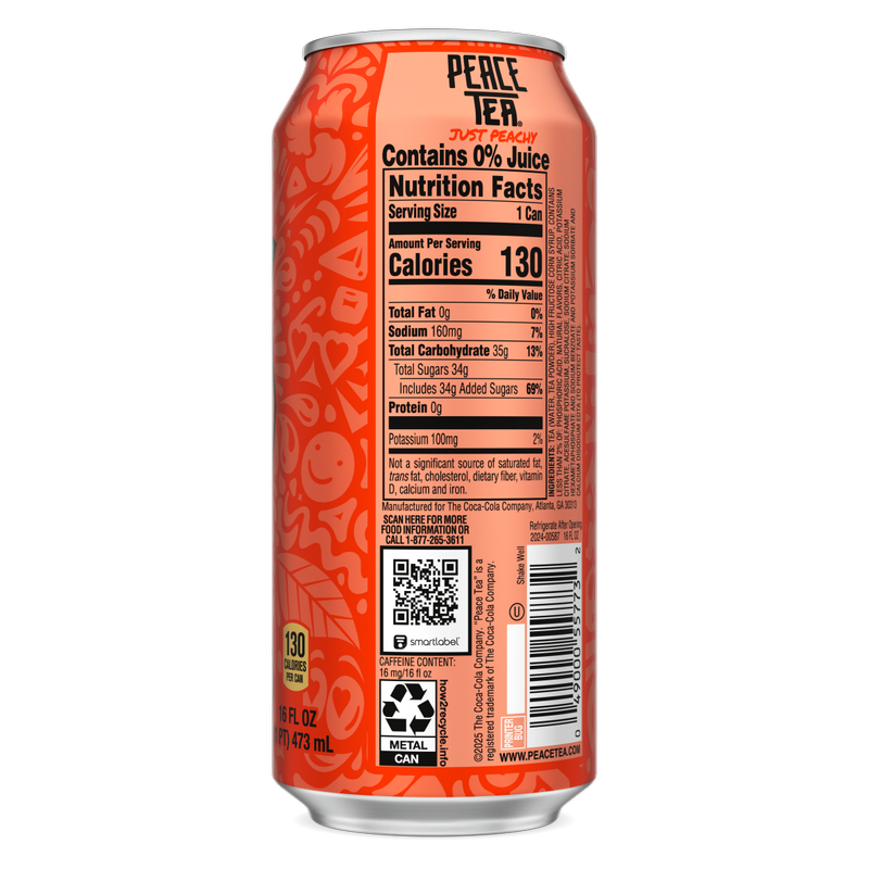 Peace Tea Just Peachy 16oz Can