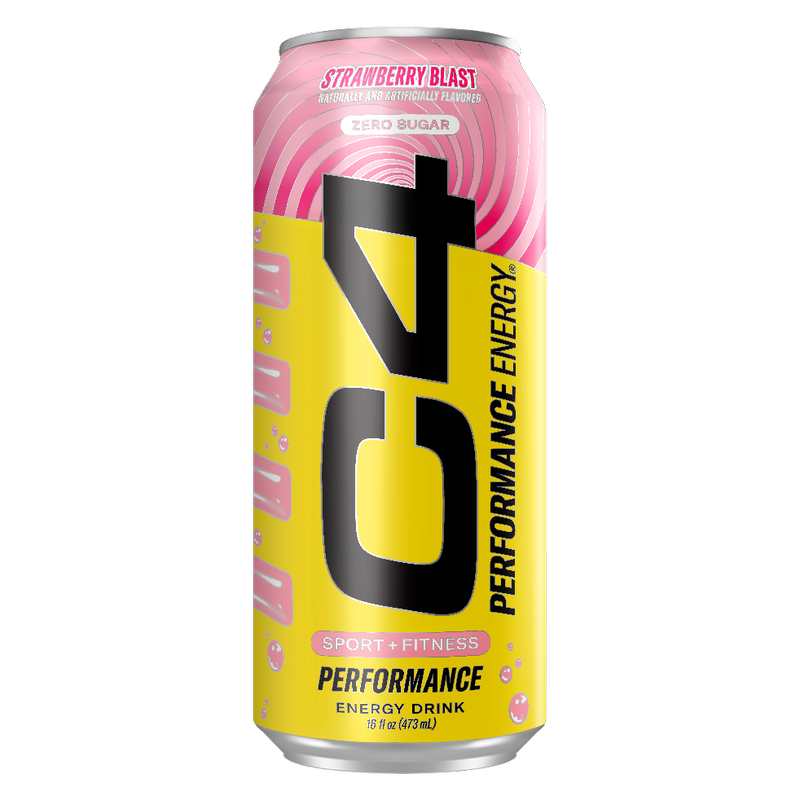 C4 Energy Zero Sugar Strawberry Blast 16oz Can
