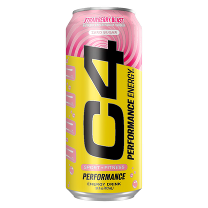 C4 Energy Zero Sugar Strawberry Blast 16oz Can