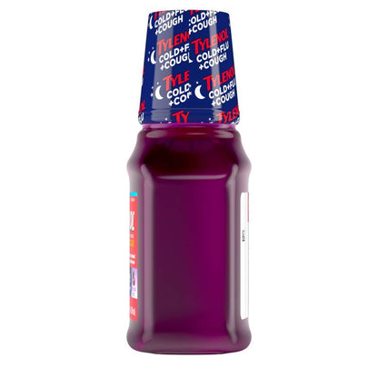 Tylenol Cold + Flu + Cough Night Liquid, Wild Berry Burst, 8 Fl. Oz