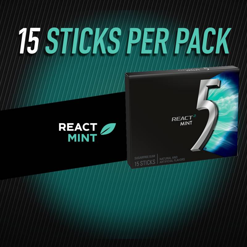 5 Gum React Mint 15ct