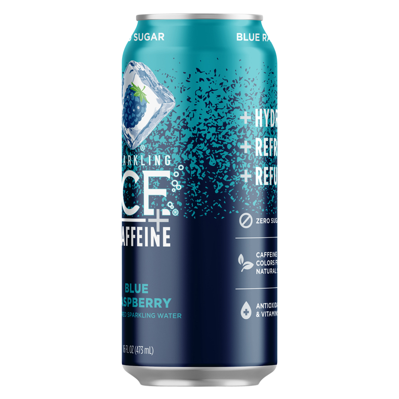 Sparkling Ice Blue Raspberry + Caffeine 16oz Can