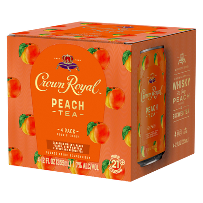 Crown Royal Peach Tea Canadian Whisky Cocktail 4pk 12oz Can 7% ABV