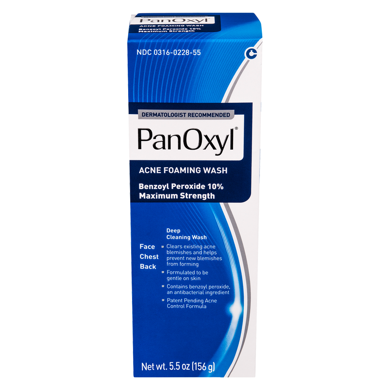 PanOxyl Acne Foaming Wash Benzoyl Peroxide 10% Maximum Strength