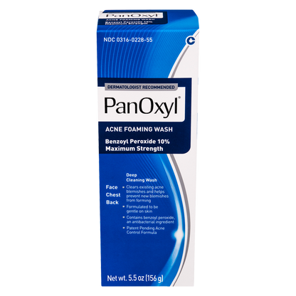 PanOxyl Acne Foaming Wash Benzoyl Peroxide 10% Maximum Strength
