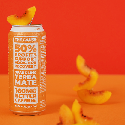 CLEAN Cause Peach Organic Sparkling Yerba Maté