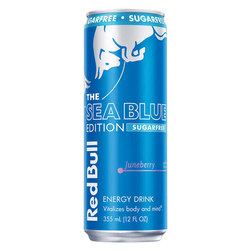 Red Bull Sugar Free Energy Drink The Sea Blue Edition Juneberry 12oz Can