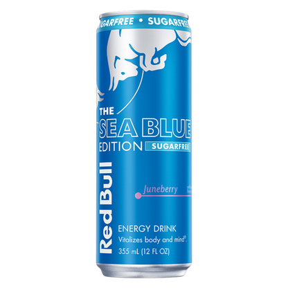 Red Bull Sugar Free Energy Drink The Sea Blue Edition Juneberry 12oz Can