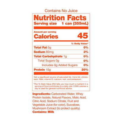 SkyPop Orange Protein Soda 12oz Can