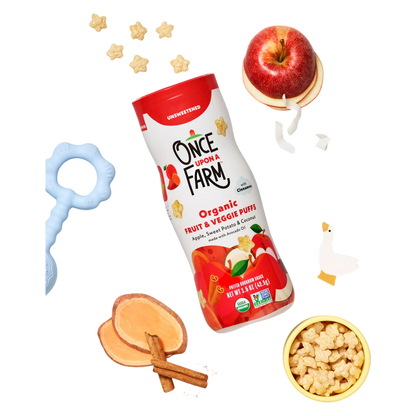 Once Upon a Farm Fruit & Veggie Puffs Apple Sweet Potato & Coconut Baby Snacks - 1.5oz