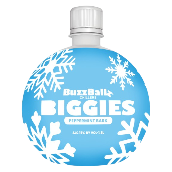BuzzBallz Biggies Peppermint Bark Snowglobe 1.5L