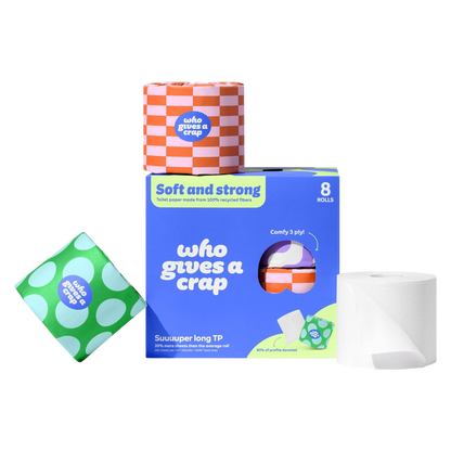 Who Gives a Crap 4ct 100% Recycled Double Length Toilet Paper Rolls