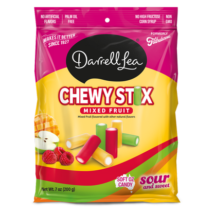 Darrell Lea Chewy Stix Mixed Fruit, 7oz