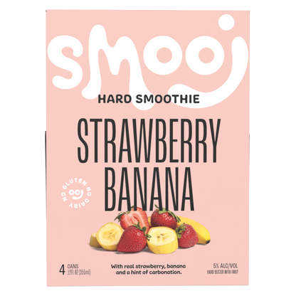 Smooj Strawberry Banana Hard Seltzer Smoothie 4pk 12oz Can 5.0% ABV
