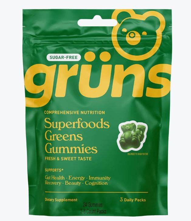Gruns Adult Superfoods Greens Gummies, 3 Pack