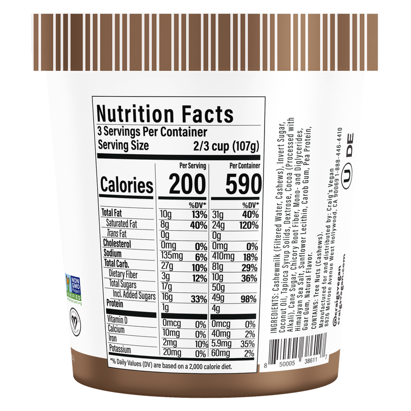 Craigs Vegan Dairy Free Frozen Dessert Perfectly Chocolate