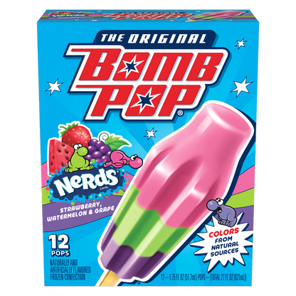 Bomb Pop NERDS Ice Pop, 12 Pack