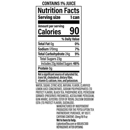 Lipton Fusions Strawberry Lemonade 16oz Can