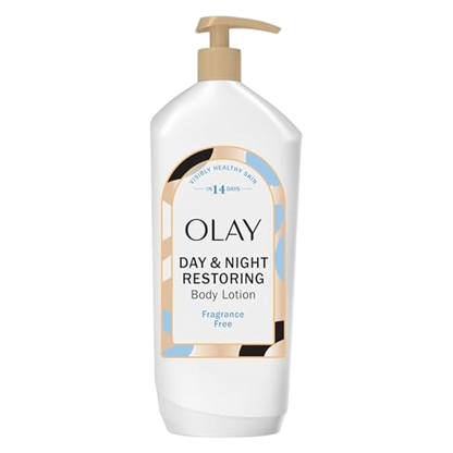 Olay Day & Night Restoring Hydrating Body Lotion, Fragrance-Free, 18 fl oz
