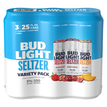 Bud Light Hard Seltzer Variety Pack 3pk Cans 25oz