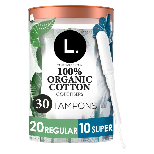 L . Organic Cotton Full Size Multipack Tampons, Regular/Super, 30ct