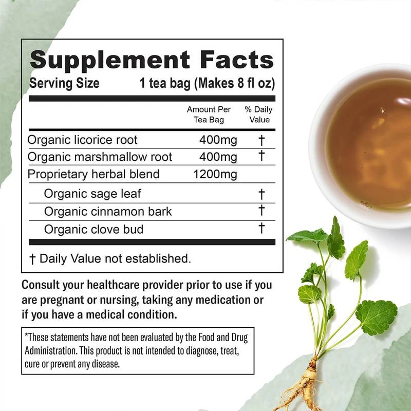 Numi Organic Throat Soother Tea 18ct Box