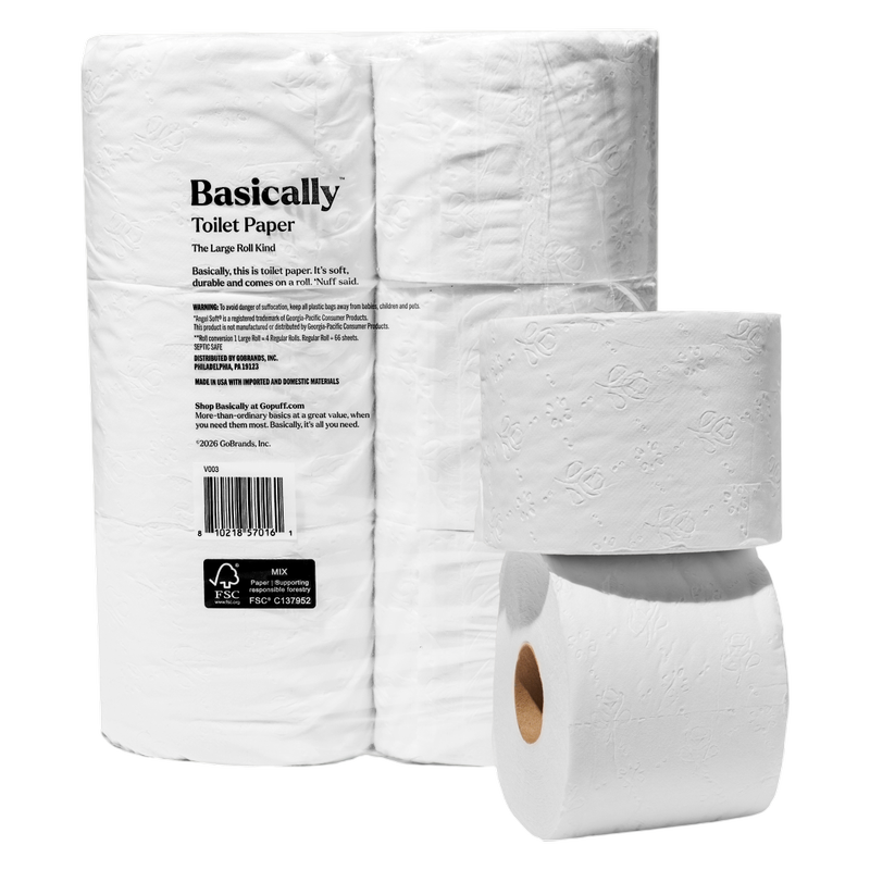 Basically 6ct Large Roll Soft Toilet Paper