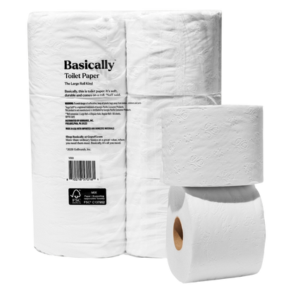 Basically 6ct Large Roll Soft Toilet Paper