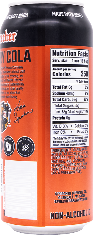 Sprecher Cherry Cola Soda 16oz Can