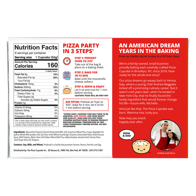 The Pizza Cupcake Margherita 6ct 11.2oz