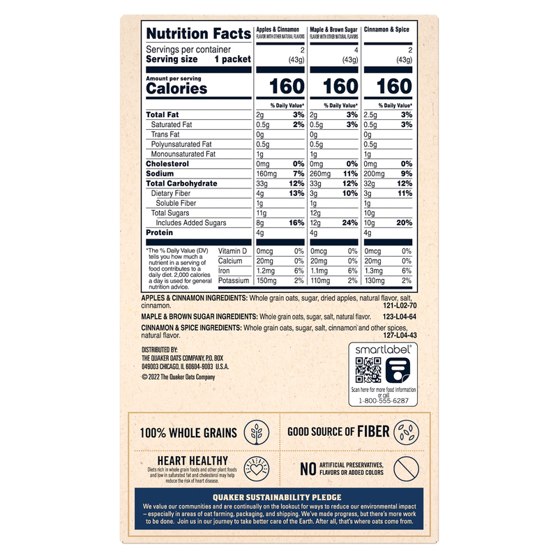 Quaker Instant Oatmeal Variety 8ct