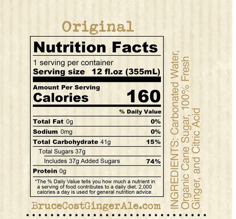 Bruce Cost Ginger Ale Original 4pk 12oz Can