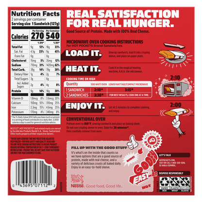 Hot Pockets Frozen Crispy Buttery Crust Hickory Ham & Cheddar 2ct 9oz